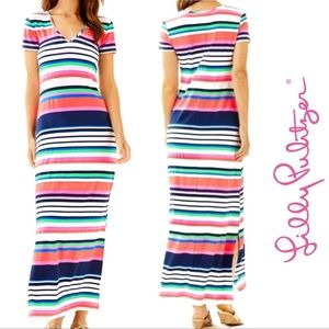 Lilly Pulitzer Milana Sunshine Stripe Maxi Dress Size Large